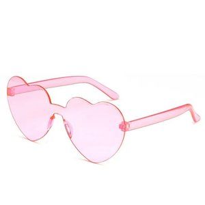 🩷Pink Heart Shaped Frameless Plastic Sunglasses UV400